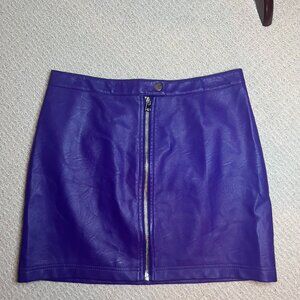 Top Shop Purple Pleather mini skirt size 10